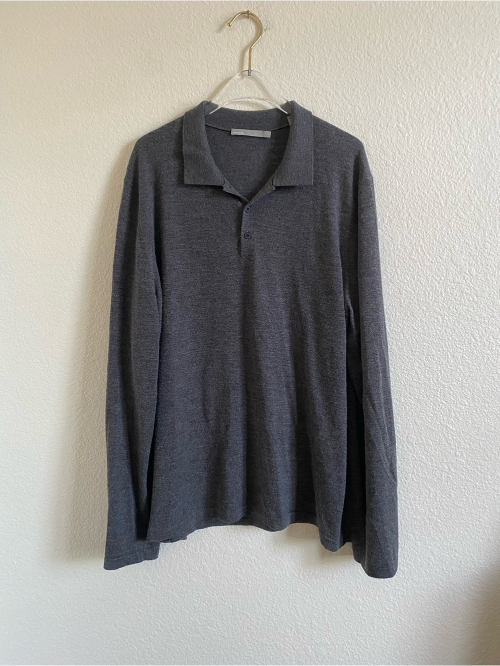 Vince Wool Cashmere Polo Long Sleeve